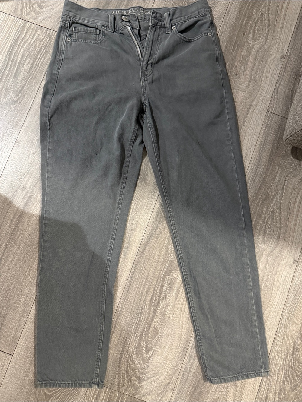American Eagle Outfitters Charcoal Straight-Leg Jeans